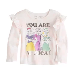 Toddler Girl Disney Princesses Long Sleeve Ruffle Shoulder Graphic Tee by Jumping Beans®