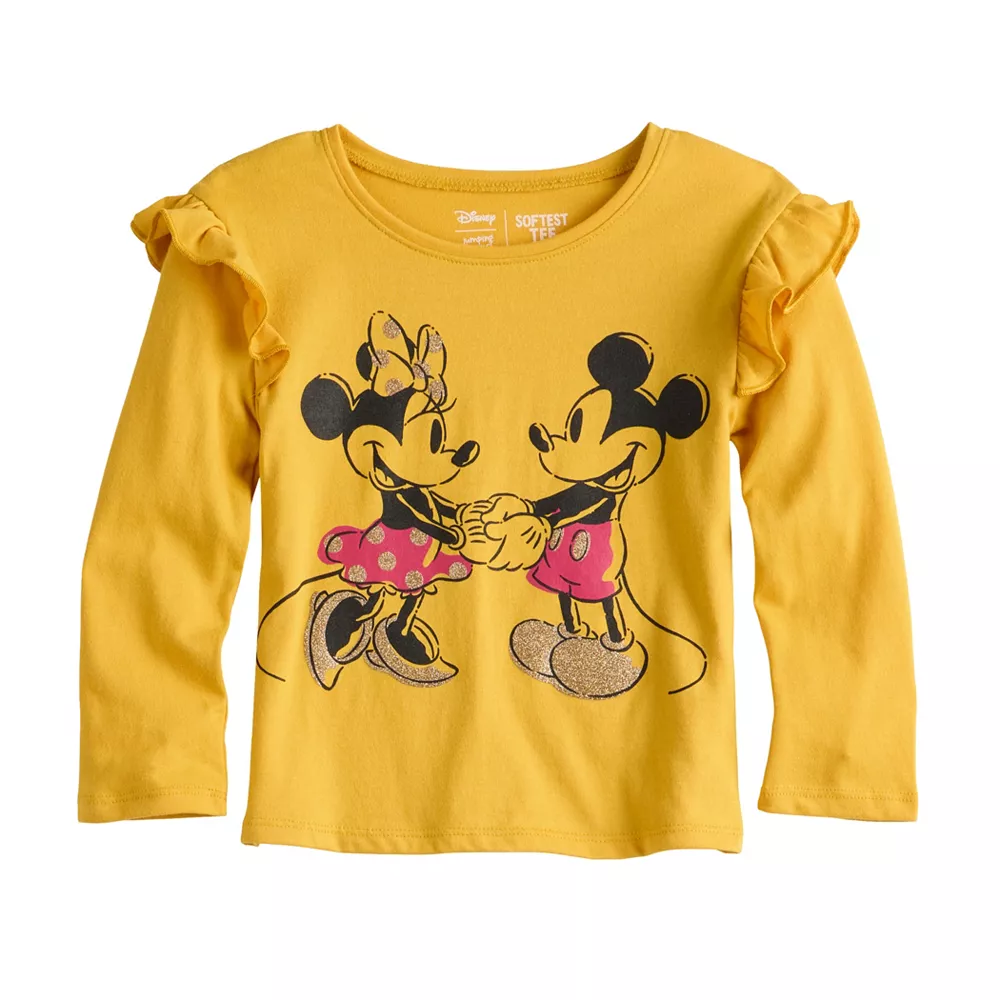 Toddler Girl Disney Mickey Mouse & Minnie Mouse Ruffle Shoulder Long Sleeve Graphic Tee by Jumping Beans® 1 Toddler Girl Disney Mickey Mouse & Minnie Mouse Ruffle Shoulder Long Sleeve Graphic Tee by Jumping Beans®