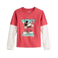 Boys 4-12 Disney Mickey Mouse Thermal Sleeve Graphic Skater Tee by Jumping Beans®