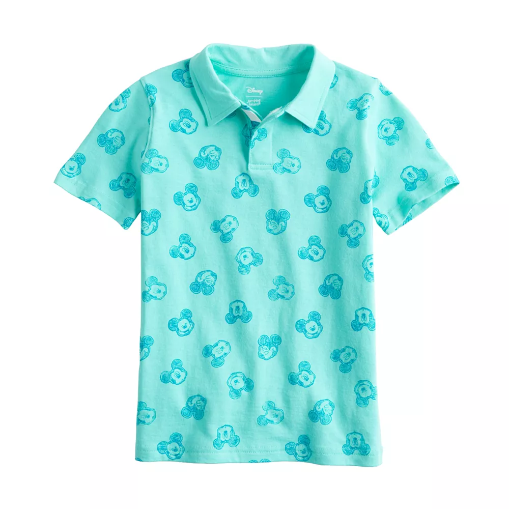 Boys 4-12 Disney Mickey Mouse Allover Print Adaptive Short Sleeve Polo Shirt by Jumping Beans® 1 Boys 4-12 Disney Mickey Mouse Allover Print Adaptive Short Sleeve Polo Shirt by Jumping Beans®