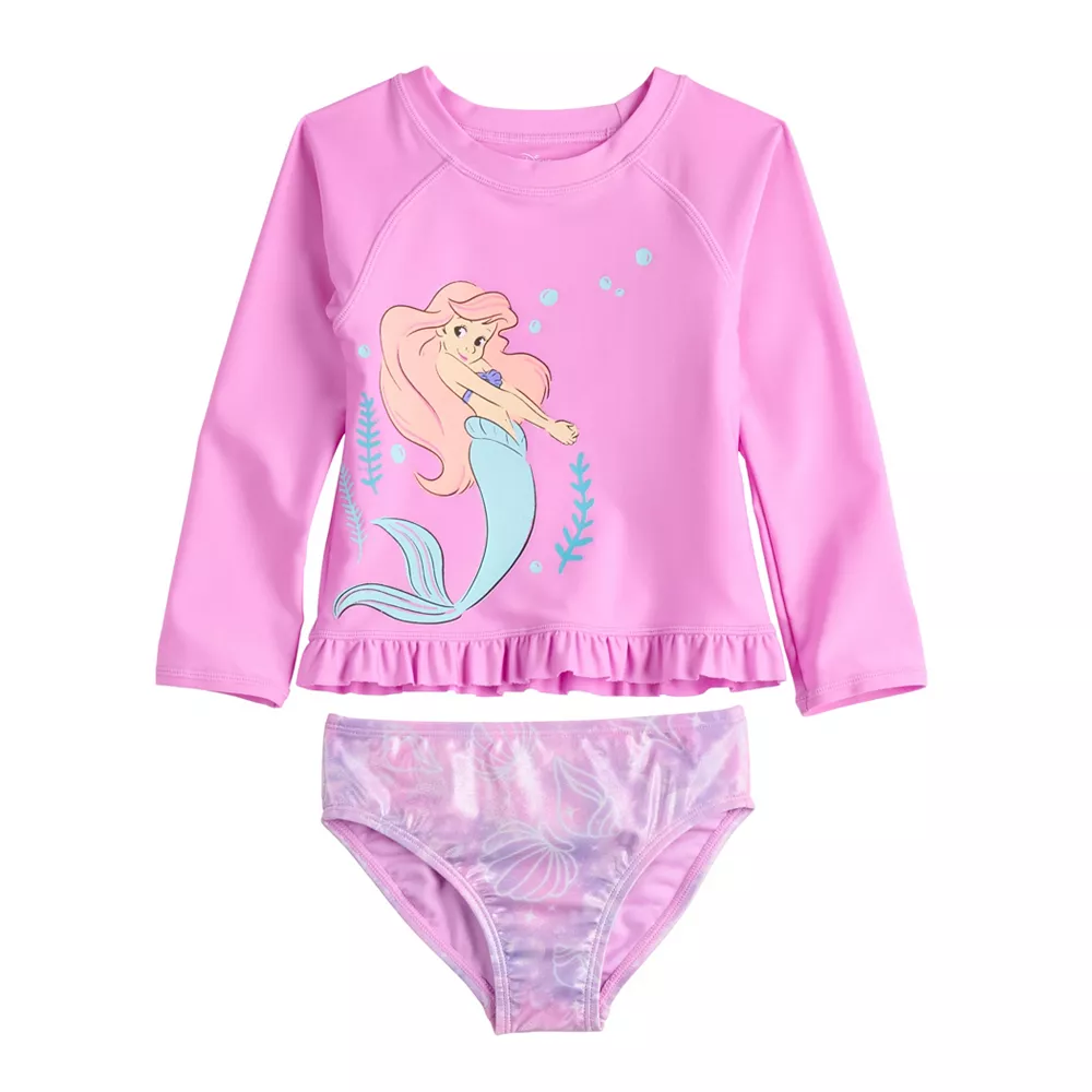Disney's The Little Mermaid Toddler Girl Rash Guard & Swim Bottoms Set by Jumping Beans® 1 Disney's The Little Mermaid Toddler Girl Rash Guard & Swim Bottoms Set by Jumping Beans®