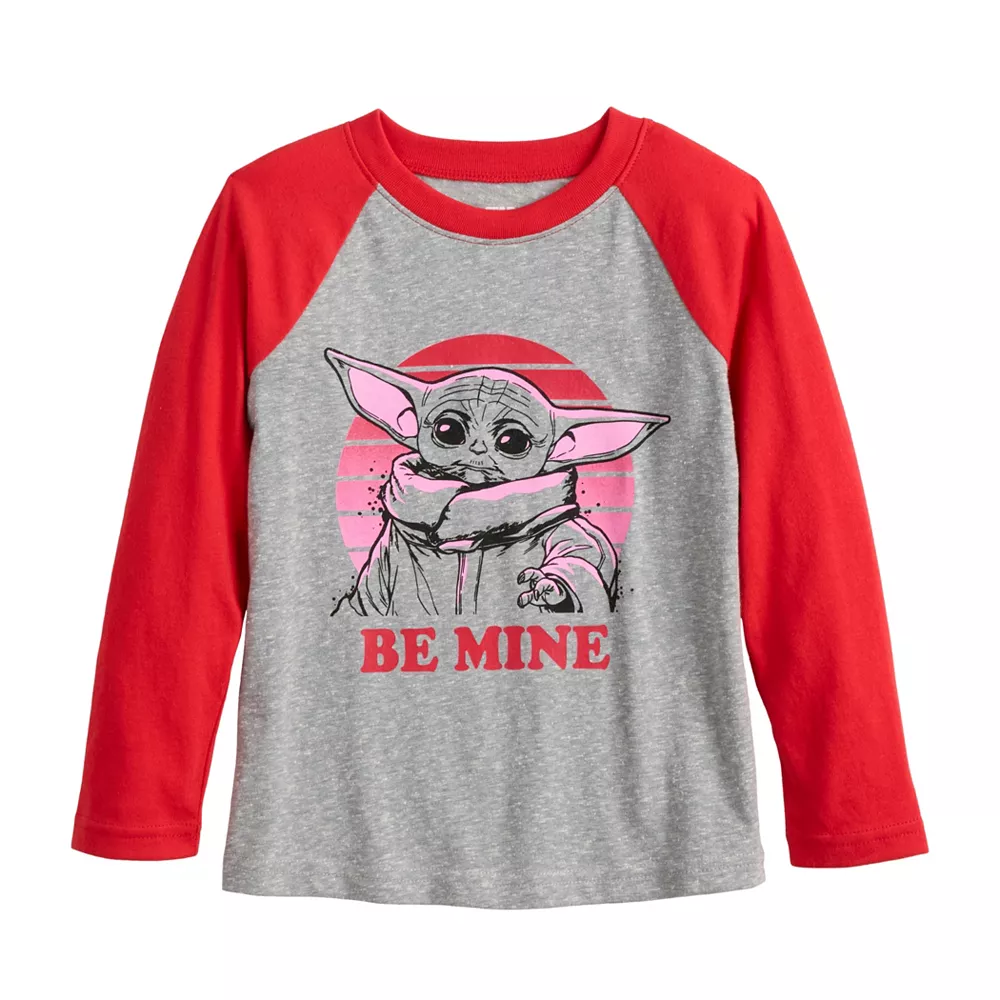 Boys 4-12 Jumping Beans® Grogu "Be Mine" Raglan Tee 1 Boys 4-12 Jumping Beans® Grogu "Be Mine" Raglan Tee