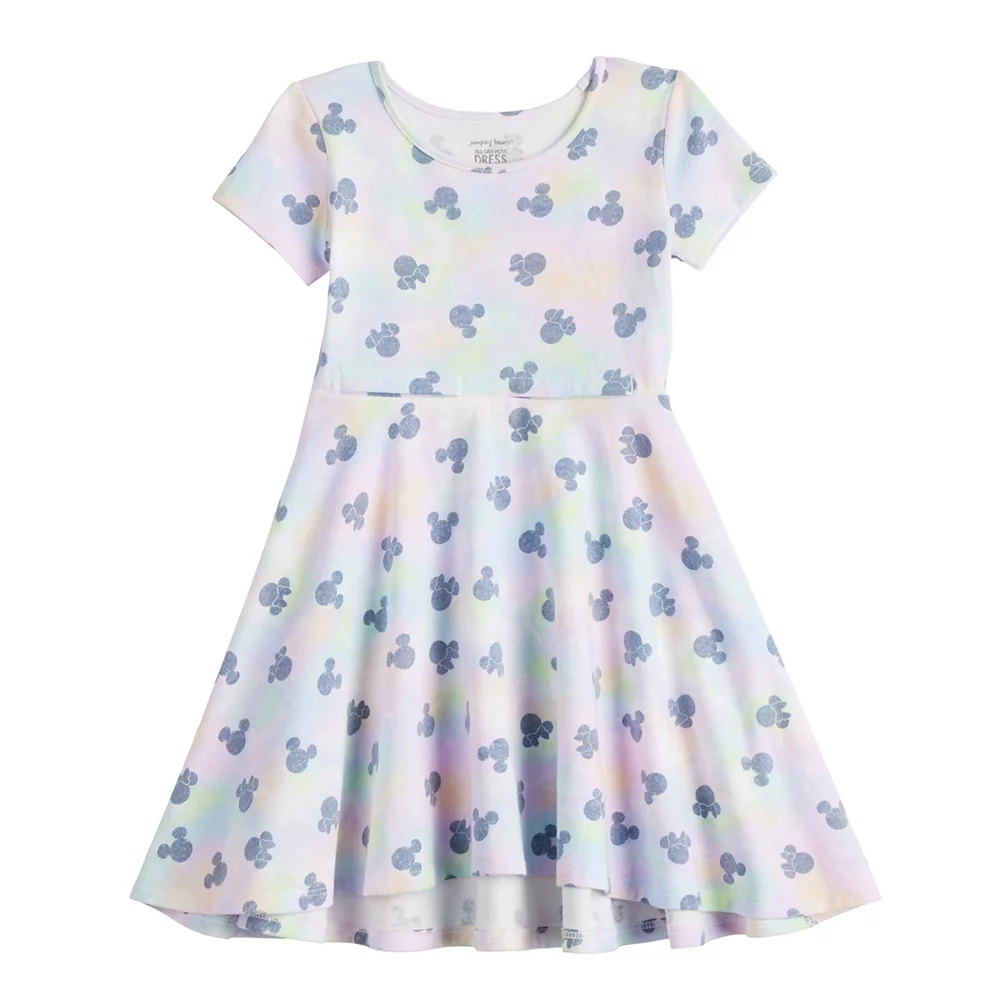 Disney's Mickey Mouse Girls 4-12 Icons Adaptive Hi Low Skater Dress 1 Disney's Mickey Mouse Girls 4-12 Icons Adaptive Hi Low Skater Dress